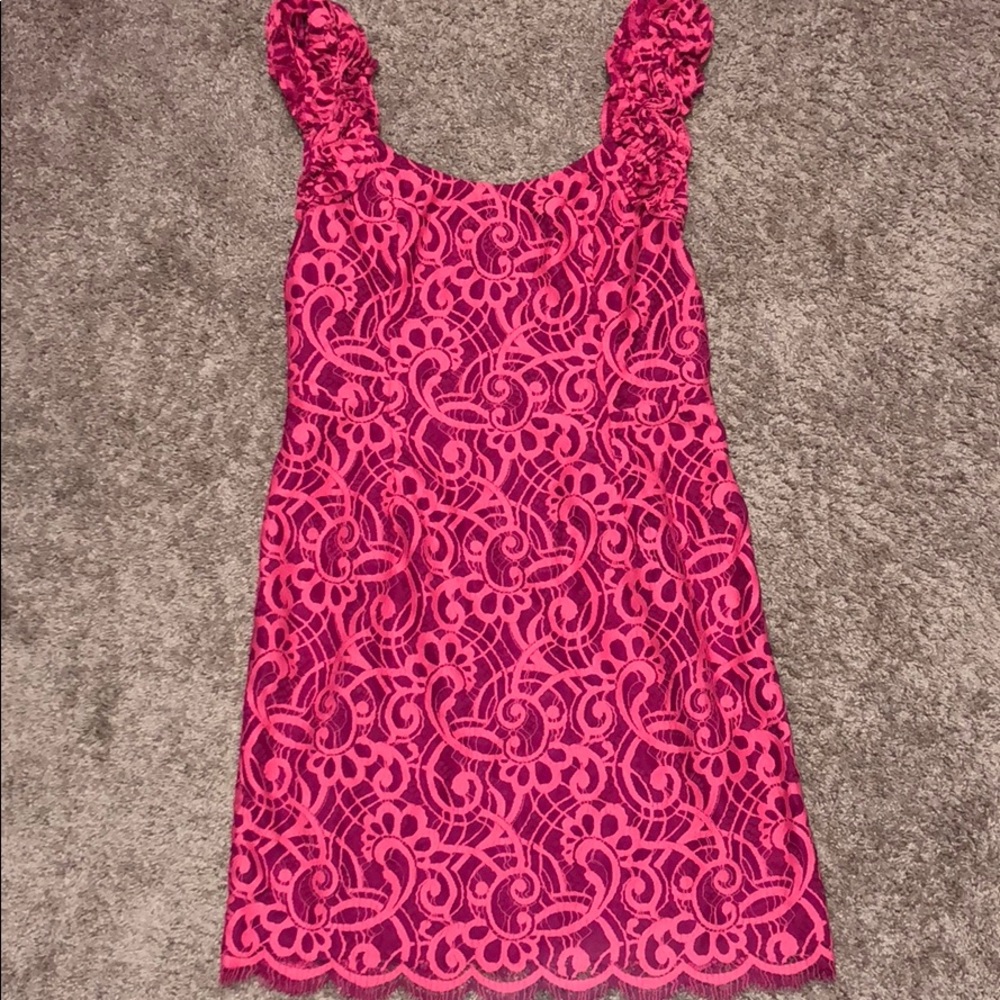 Lilly Pulitzer Pink Lace Dress 12